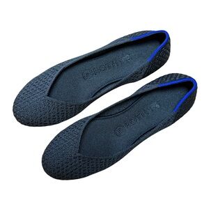 Rothy’s Flat Round Toe Black Knit Women’s Slip-On Shoes - US Size 7.5 - Washable